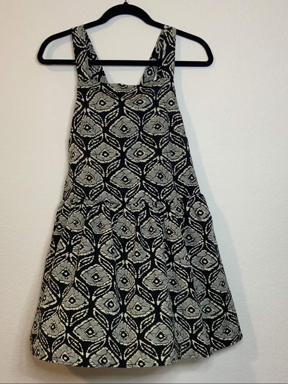 Band of Gypsies Black and Grey Patterned A-Line Dress